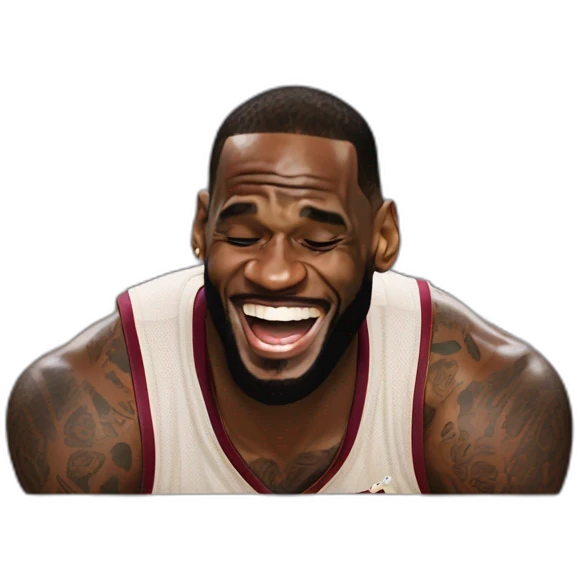 lebron james crying laughing with tears coming out the sides emoji
