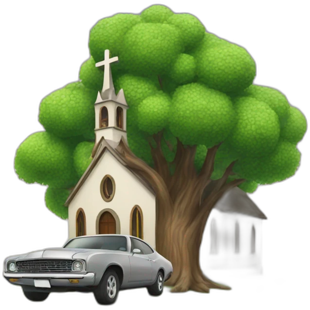 car tree church emoji