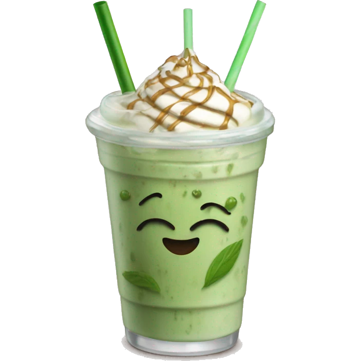 Iced Matcha Latte with Pretty Straw emoji