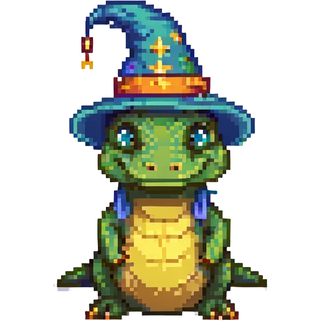 simple alligator wizard, emoji style emoji