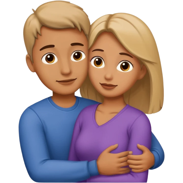 A man hugs a woman emoji