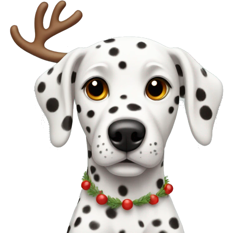 Dalmatian with reindeer antlers emoji