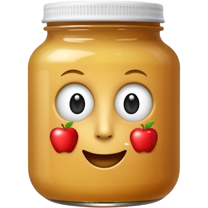 apple sauce jar labeled apple sauce (without a face) emoji