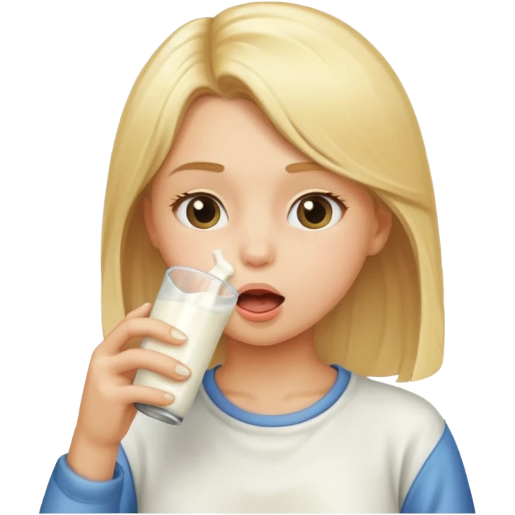 blond girl sucking milk  emoji