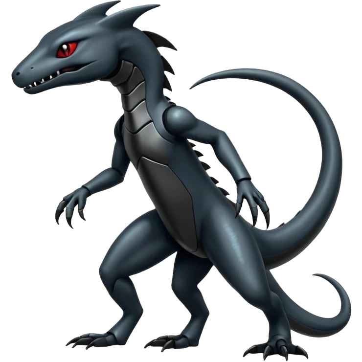Shiny Dark Edgy Salandit-Inteleon-Amaura-Fakémon-hybrid-creature (full body)  emoji
