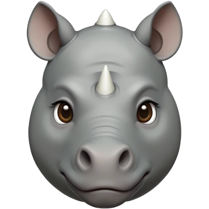 cinematic-noble-cute-rhinoceros-portrait-emoji,slate-grey-hide-poised-and-regal,-with-a-massive,-powerful-build-and-a-thick,--deep-set-soulful-piercing-eyes,-simplified-yet-sharp-and-sophisticated-features,-highly-detailed,-large-black-eyes, white horn, front facing emoji