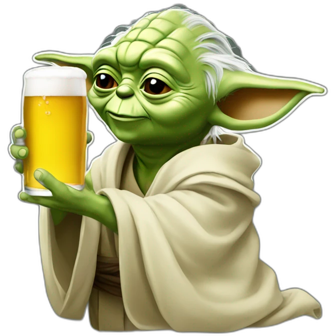 Yoda avec de la bière emoji