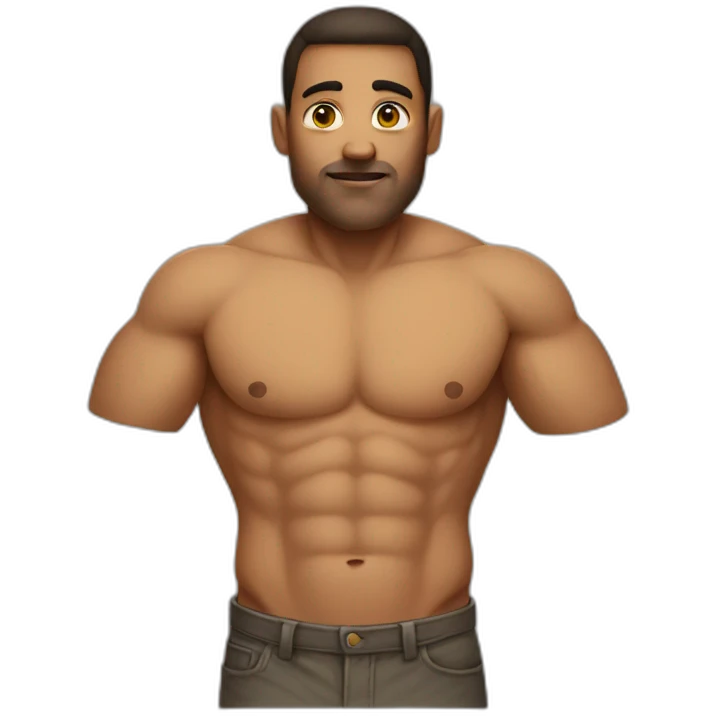 man with huge chest emoji