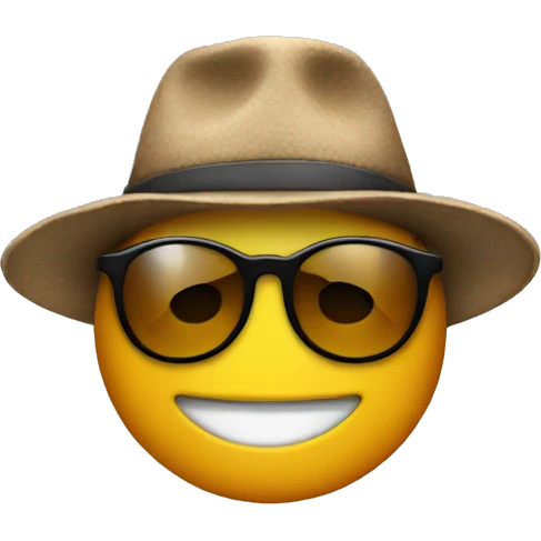 Cool emoji with a hat and a peace sign emoji
