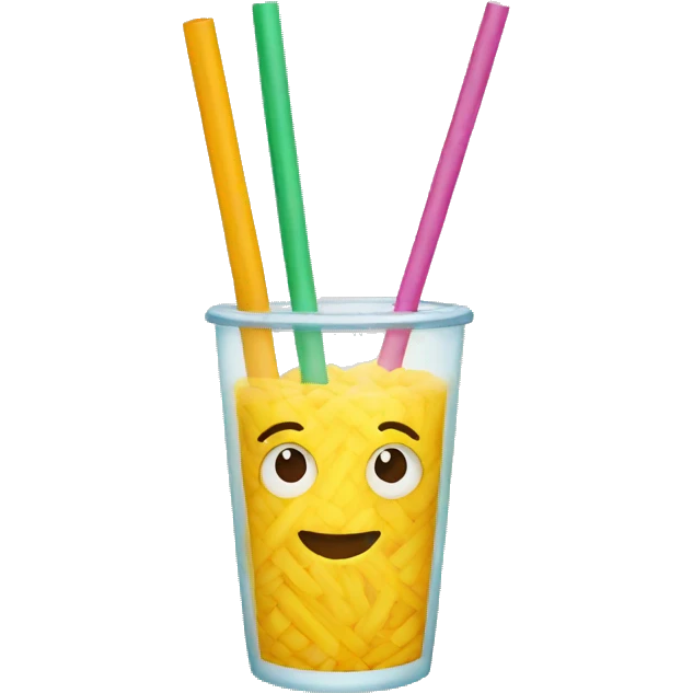One colourful Straw  emoji