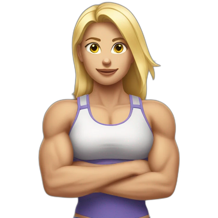 Strong muscle arm blonde girl emoji