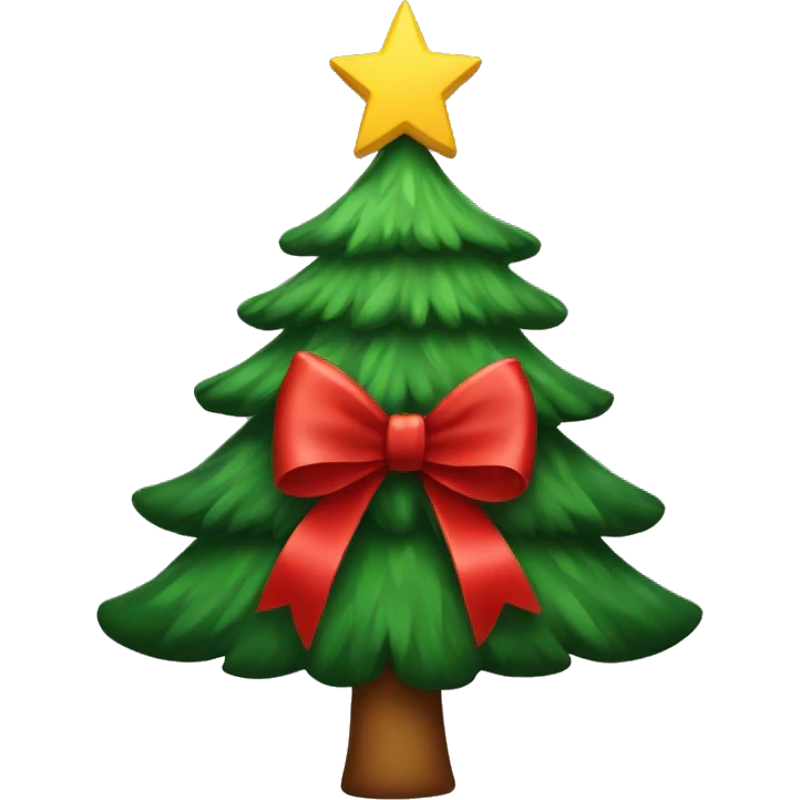 Christmas tree with a bow emoji