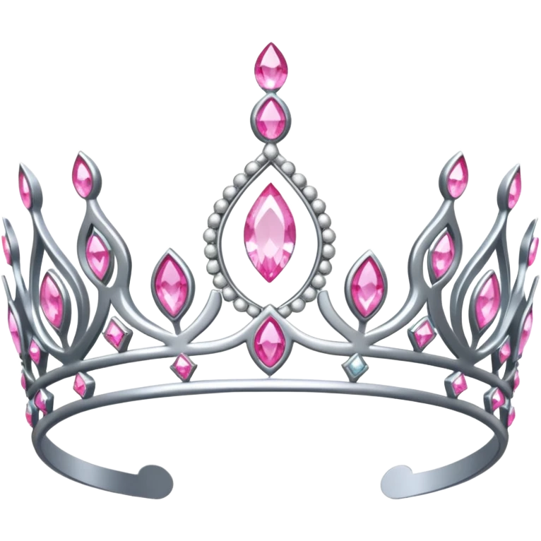 A silver and pink tiara like a princess one emoji