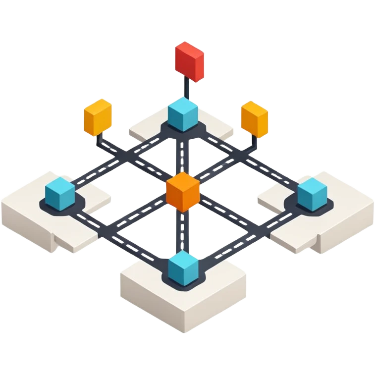 network with boxes at intersection points emoji