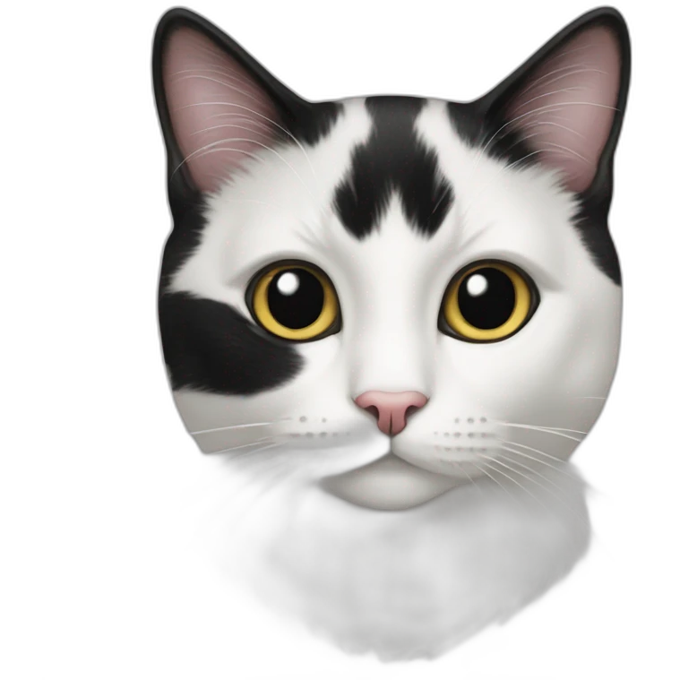 tuxedo cat with black spot in the lip emoji