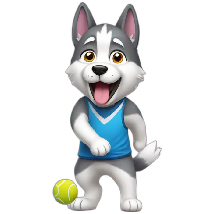 husky playing tennis emoji