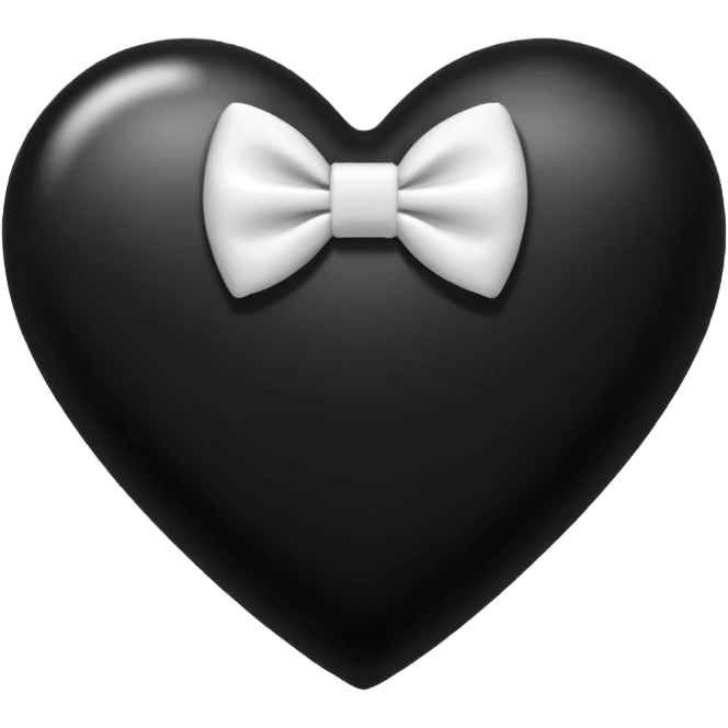 Emoji cuore nero con fiocco difianco bianco  emoji