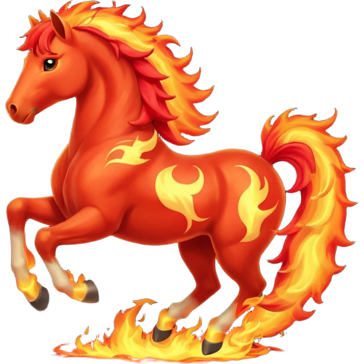 pyrois flaming horse emoji