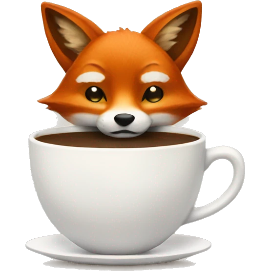 Fox with coffee emoji
