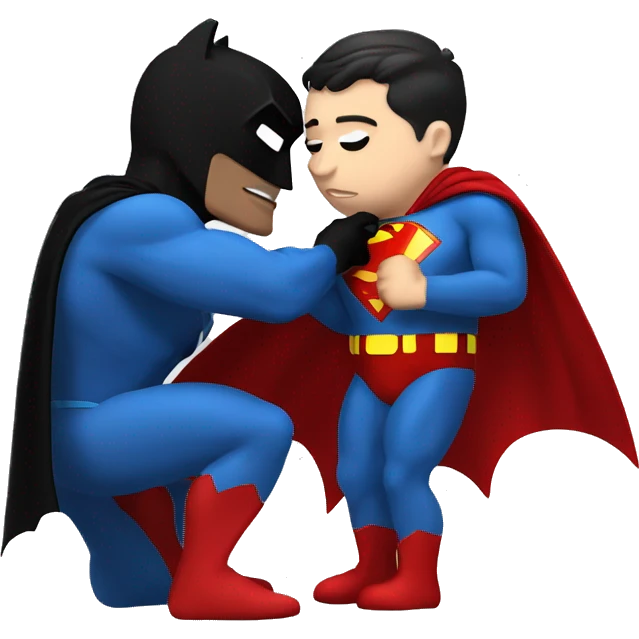 Superman kissing Batman  emoji