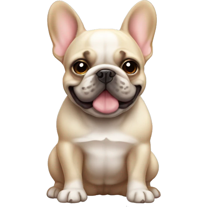 fluffy french bulldog cute emoji