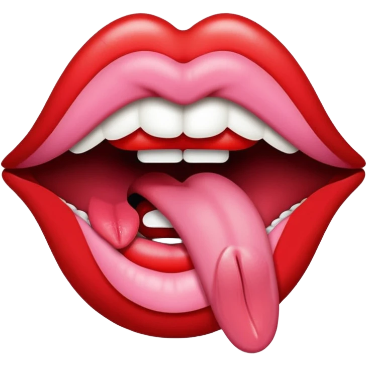 a mouth with its tongue sticking out, referencing the Rolling Stones album emoji