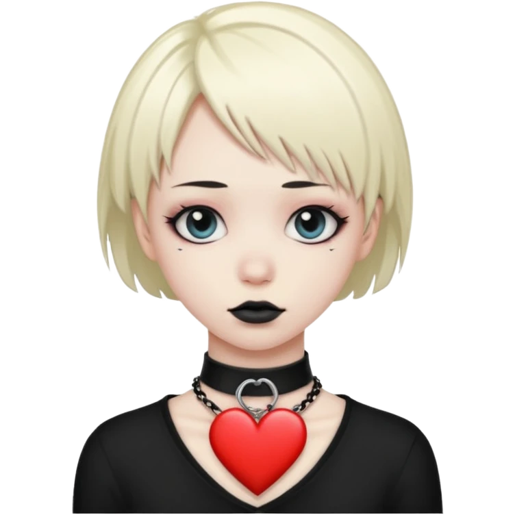 emo heart with a choker necklace emoji