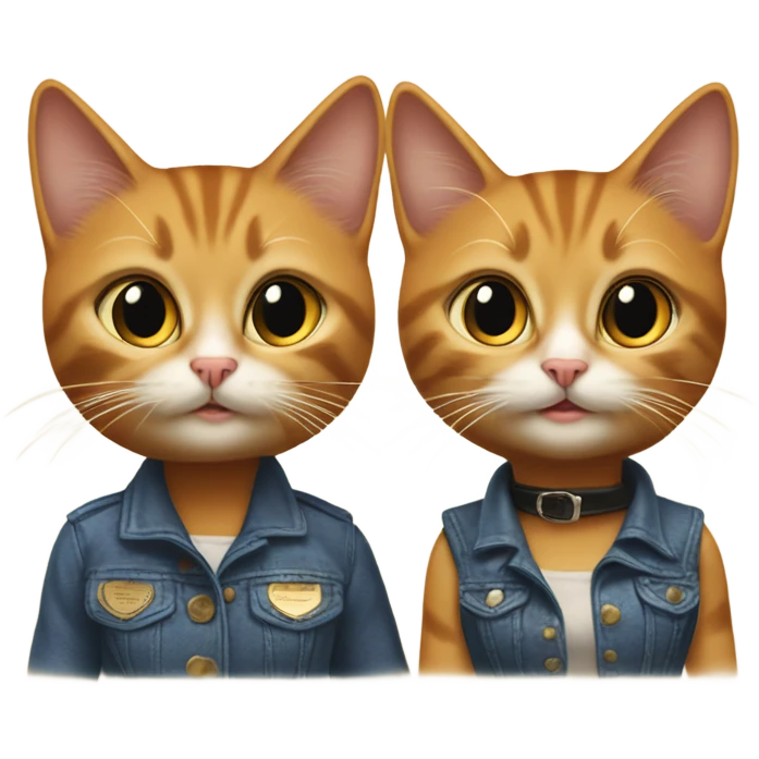 thelma and louise played by 2 cats emoji