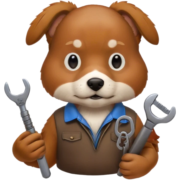 Dog with pipe wrench  emoji