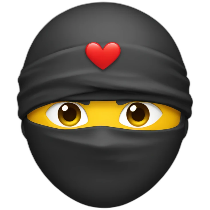 ninja-face-with-heart emoji