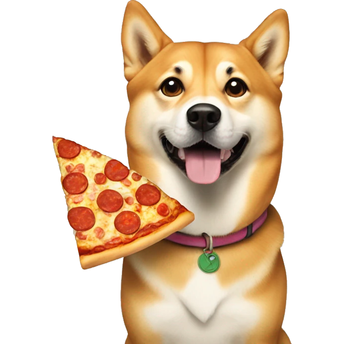 Doge with pizza emoji