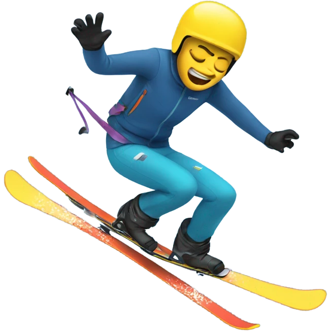 Falling on skis emoji