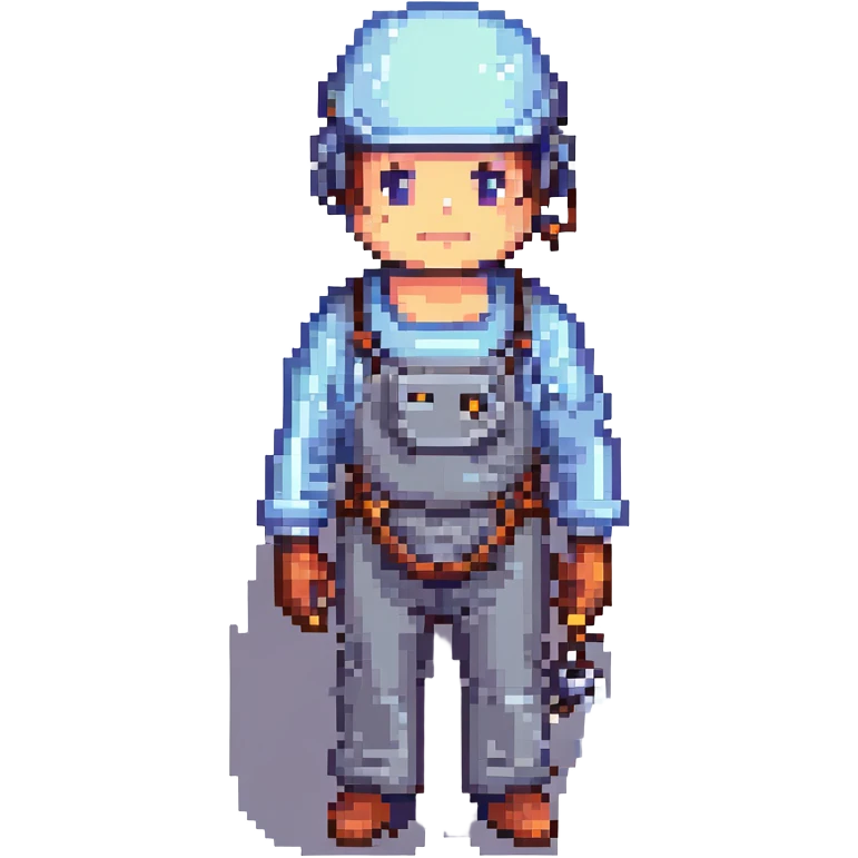welder, pixel art style emoji