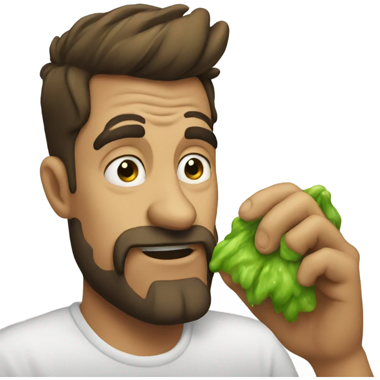 Guy picking booger emoji