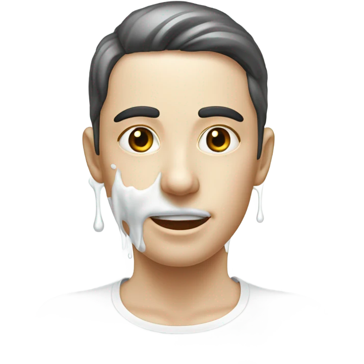 Face covered in milk liquid emoji
