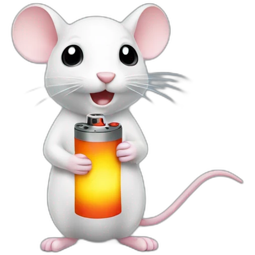 a mouse with a lighter emoji