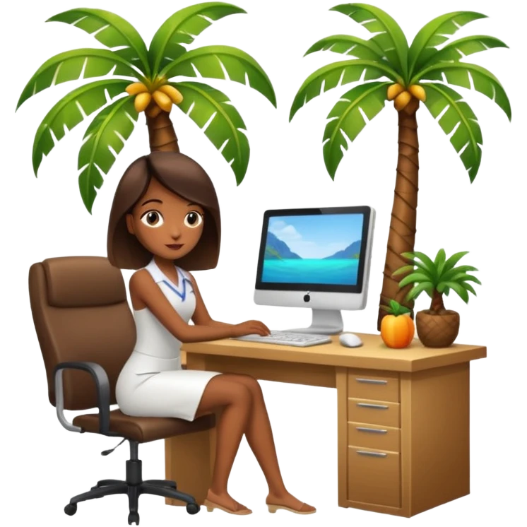 nutricionist with a computer palm tree  emoji