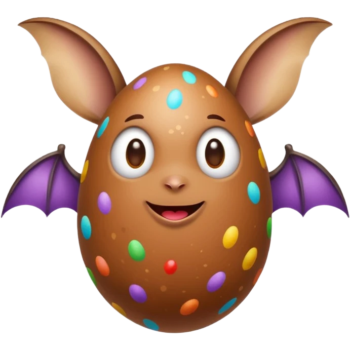 easter egg with bat emoji