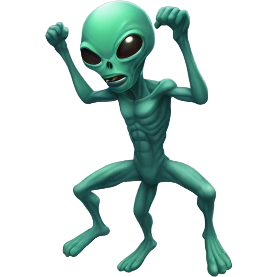 Alien doing pull up emoji