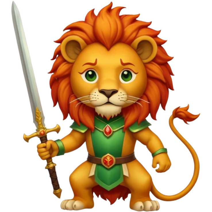 A lion with a sword and the sun on top of it and on the top green and bottom red glage emoji