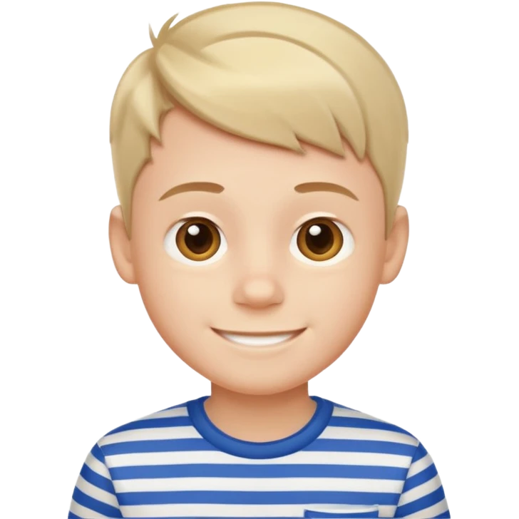 Smiling boy in striped shirt emoji