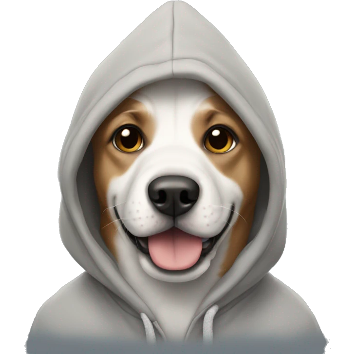 Dog wearing hoodie emoji