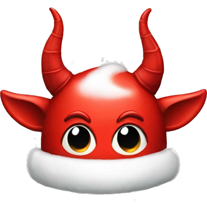 female red Devil horns with christmas hat emoji