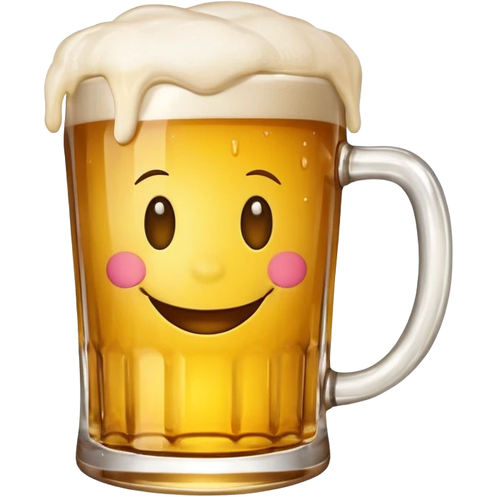 Smiley emoji with beer glass  emoji