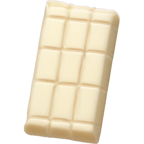 white chocolate bar with baby pink details emoji