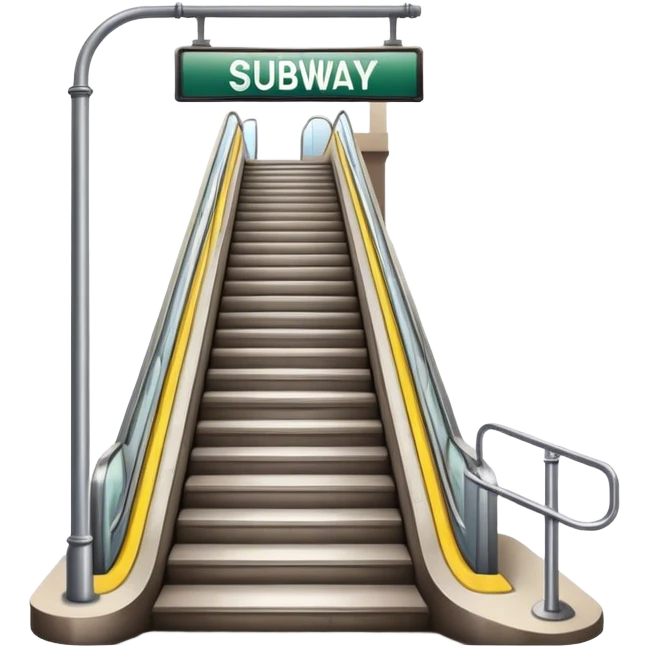 the entrance to the subway is via a staircase with a subway sign emoji