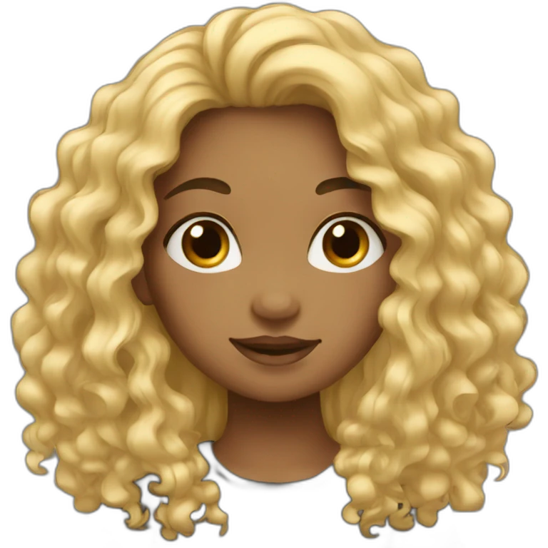Girl with long curly Black hair emoji