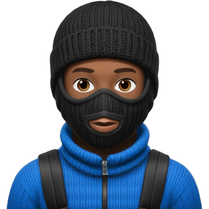 Black man in full ski mask emoji