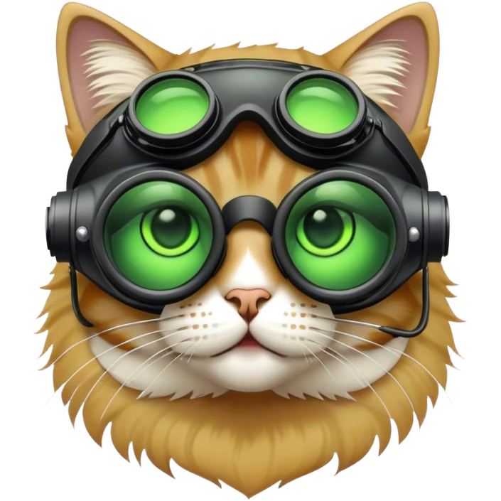 cat with nigthvision googles emoji