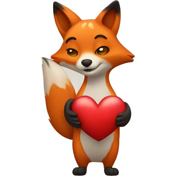 Fox holding a heart  emoji